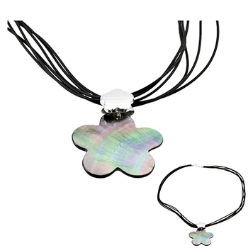 

Choker 925 Sterling silver m mother-of-pearl Daisy 6 lace-up rubber [7589]