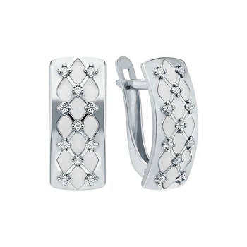 

Silver earrings with enamel and cubic zirconium sunlight sample 925