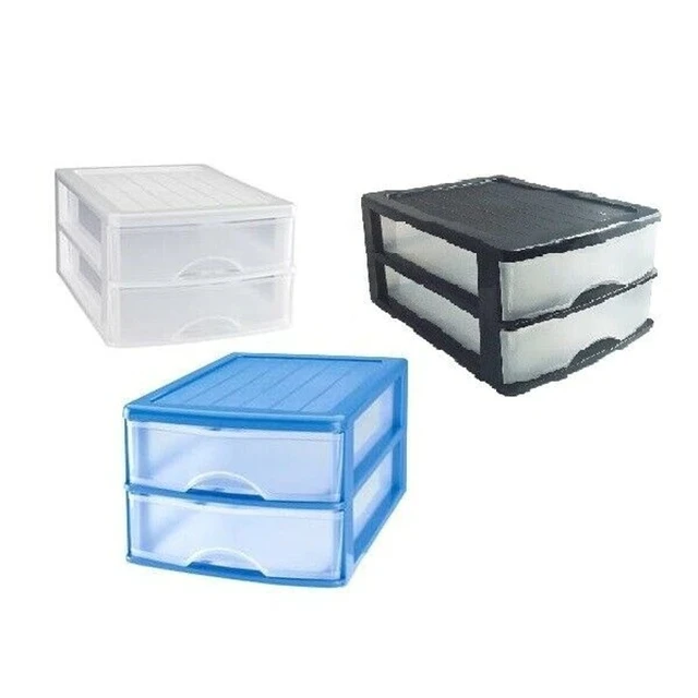 Cajonera Plastico sobremesa de 2 cajones blanco , negro - AliExpress