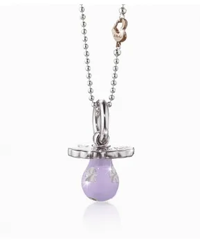 

Silver lilac pacifier pendant