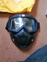 Detachable-Goggle Helmet-Mask Motorcycle-Glasses Ski-Bike Open-Face Uv-Protection 