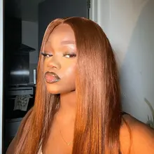 Peluca de cabello humano con encaje Frontal 13x6 para mujer, pelucas de cabello humano de color marrón prearrancado, brasileño, Remy, liso