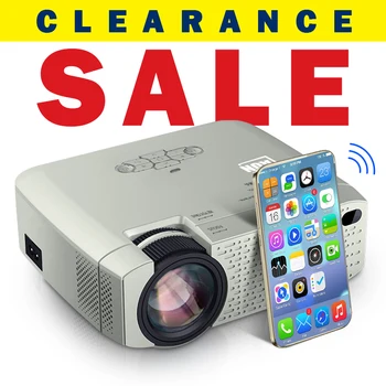 

AUN LED Mini Projector D40/W|Fast Delivery|Projector with Synchronize Smart Phone Screen|Portable Proyector for home Cinema|