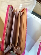 Billeteras y monederos de piel sintética para mujer, billetera de cuero sintético, de pulsera para mujer, con estampado de hojas, bolso de gran capacidad