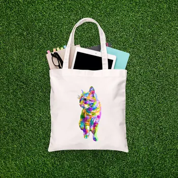 

Angemiel Bag Colored Feathered the Cat that Walks Picture Shopping Beach Tote Bag