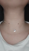 Moon Choker Necklace Short-Chain Pendant-Collar Gift Tiny Multi-Layer Small Heart Women