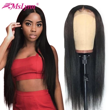 

Transparent Lace Wig 13x6 Straight Lace Front Wig Pre Plucked Natural Hairline lace front human hair wigs Mslynn Peruvian Remy