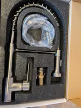 Grifos de latón para fregadero de cocina, escobilla, Palanca única, resorte extraíble, mezcladores, agua fría y caliente, grúa 9009