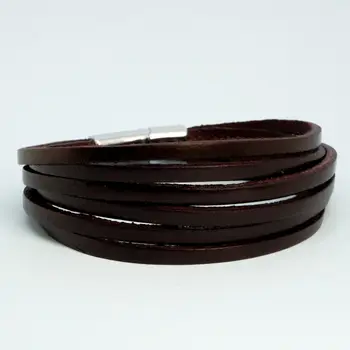 

Leather bracelet (genuine leather, magnetic lock, Brown) 53780