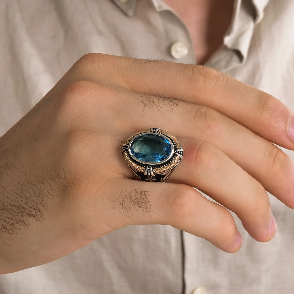 aquamarine silver ring