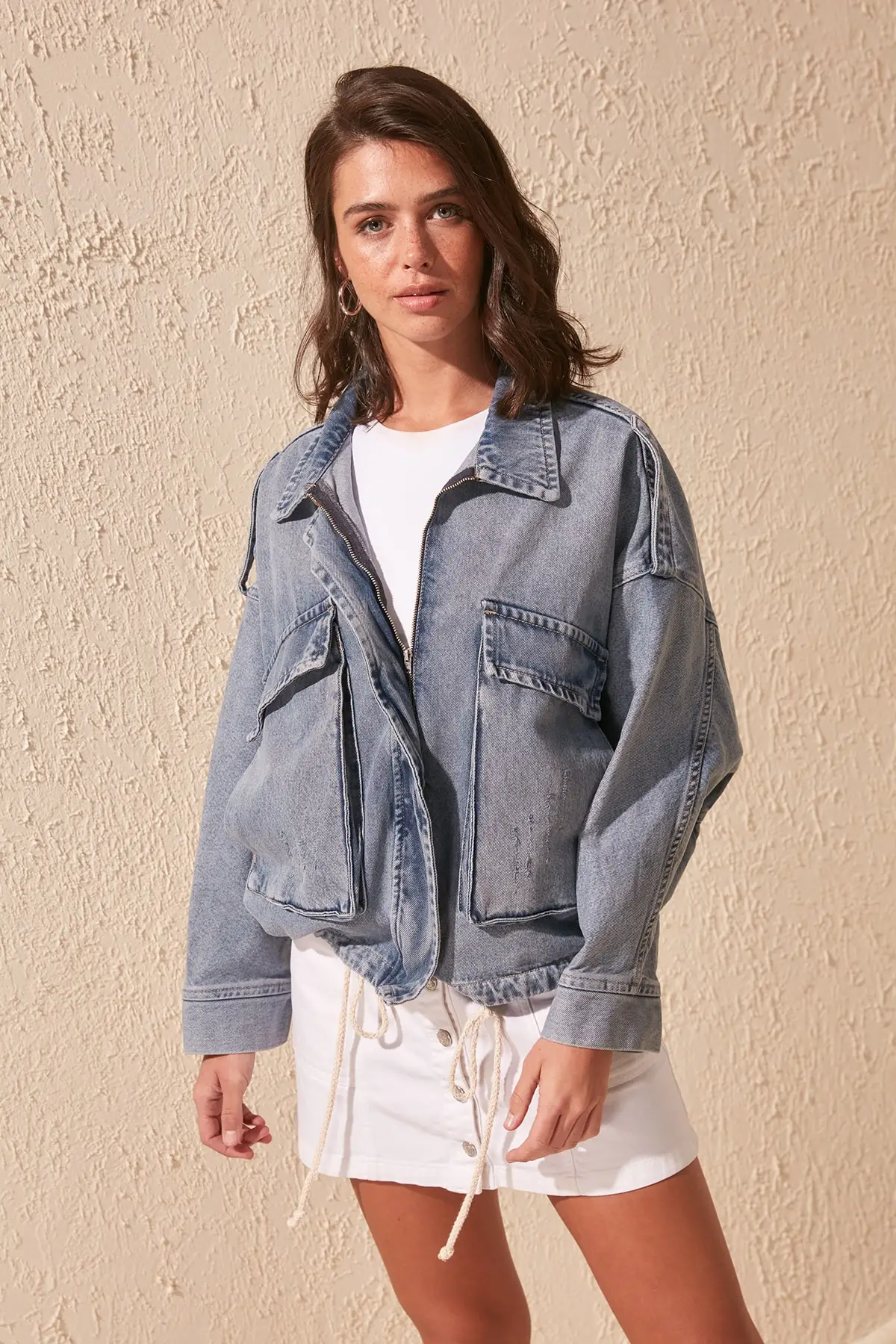Trendyol Pocket Detail Oversize Denim 