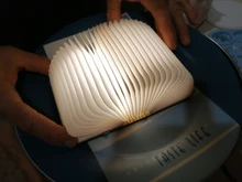 Table-Lamp Desk Led-Book Night-Light Wooden Magnetic Home-Decoration Foldable Creative