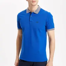 Дефакто мужская летняя рубашка поло бордовая с отложным воротником Трикотажная рубашка поло умная повседневная с коротким рукавом рубашка K1139AZ19SMBR34-K1139AZ19SM