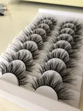 5/8/12 pares 3D pelo de visón pestañas falsas hecho a mano pestaña larga Natural Wispy pestañas tupidas reutilizable extensión de pestañas postizas