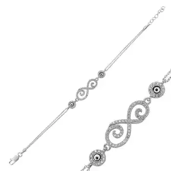 

KUTAYDAN 925 Sterling Silver Infinity Ladies Bracelet