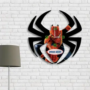 

Personalized Spider Man Design Wooden Wall Clock-1