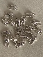 20 Uds. En 3D de colgantes de diente de zombi, muelas de la dentadura de 16x8x5mm, colgantes de Color plateado Bronce Antiguo, hechos a mano, joyería tibetana