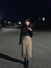 Girls Skirts Mid Brown Black Long Vintage High-Waist Winter Women Summer Femininas Straight