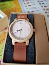 BOBO BIRD-Reloj de madera para hombre y mujer, venta de liquidación, promoción de precio, relojes de pulsera de cuarzo, correa de cuero, masculino