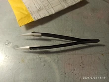 Pinzas cerámicas antiestáticas para cigarrillo electrónico de acero inoxidable, pinzas Cerámicas Industriales con aislamiento recto, Punta curva