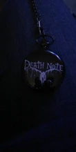 DEATH NOTE-reloj de bolsillo personalizado para hombre y mujer, de cuarzo alado, esfera blanca, estuche con bisagra, colgante de cadena gruesa