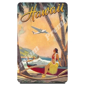 

Hawaii souvenir magnet vintage poster