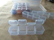 Mordoa-caja de almacenamiento de cuentas de plástico transparente con 28 ranuras, caja organizadora para herramientas de manicura de decoración de uñas, expositor de joyería