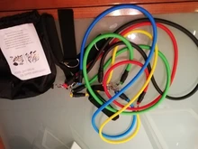 11 unids/set tubo de látex resistencia bandas elásticas para Fitness Yoga gimnasio Ejercicio de tirar de la cuerda casa soporte elástico entrenamiento de la fuerza muscular