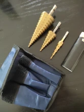 3pc Hss conjunto de broca de paso cono cortador agujero cónico métrico 4 - 12 / 20 / 32mm 1 / 4 titanium de metal recubierto de hex brocas de sierra