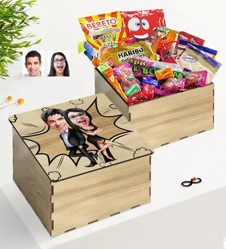 

Tailor-made In Wooden Box Valentine Caricature Of Nostalgic Lezzetler Gift Seti-6