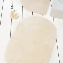 Коврики для ванной, Нескользящие, Противоскользящие коврики, Нескользящие, противоскользящие, набор, экрю, овальные цвета, 2'Li 60X100 cm-50X60 см