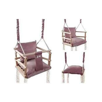 

Swing Chair baby seat fabric ceiling Hanger 3in1 gray Pink 8336