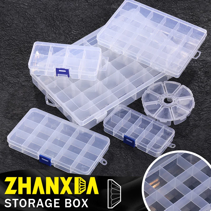 Plastic Organizer Container Storage Box Adjustable Divider Removable Grid for Jewelry Beads Earring Container Small Accessories jewelry storage box
