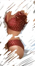 Female Swimsuit Bikini-Set Mid-Waist Two-Pieces Polka-Dots Swim-V1909 Women V-Neck NEW
