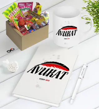 

Personalized Attorney Nostalgic Lezzetler Notebook Pen Mug Gift Seti-7