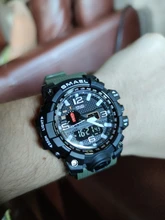 Smael Relojes Deportivos de Marca para Hombre con Doble Pantalla Analógica Digital Led Relojes de Pulsera de Cuarzo Electrónicos Reloj Militar de Natación Impermeable