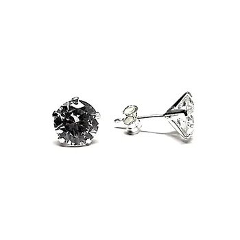 

Earring 925 sterling silver m claw 8mm. Cubic zirconia [AA9204]