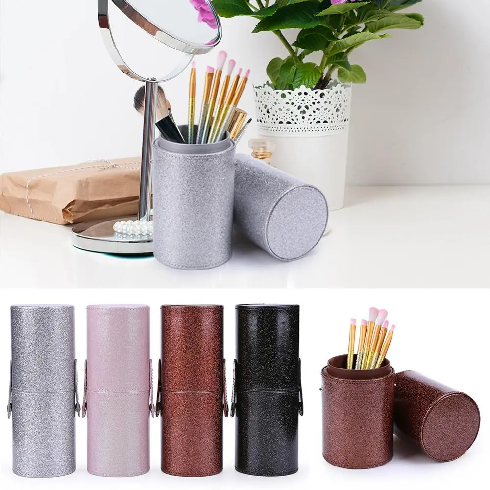 1pc Leather Makeup Brush Pen Storage Empty Holder Cosmetic Cup font b Case b font Box