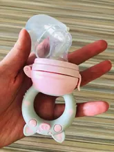 Chupete pequeño con mango de cerdo para bebé, alimentador de silicona de grado alimenticio PP, tetina de entrenamiento, botellas para chupete de fruta fresca