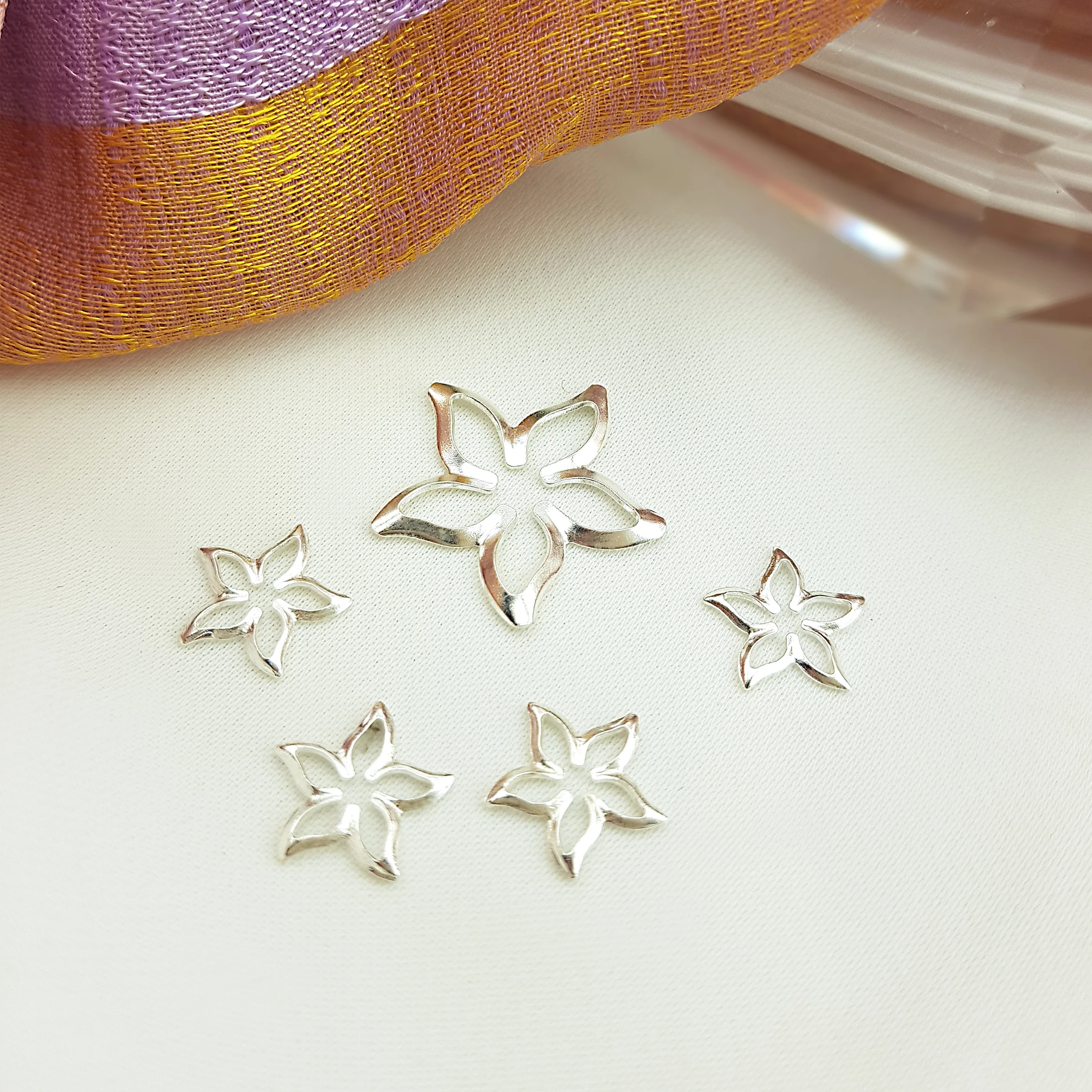

925 Sterling Silver Flower Charms, Flower Pendant, Jewelry Supplies, Jewellery Making Wholesale Finding for Bracelets Earrings P