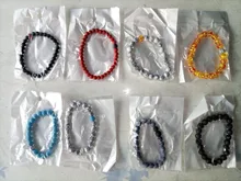 Set pulsera parejas distancia negro blanco de Lava Natural piedra de ojo de tigre cuentas pulseras de Yoga para las mujeres de los hombres cuerda elástica joyería
