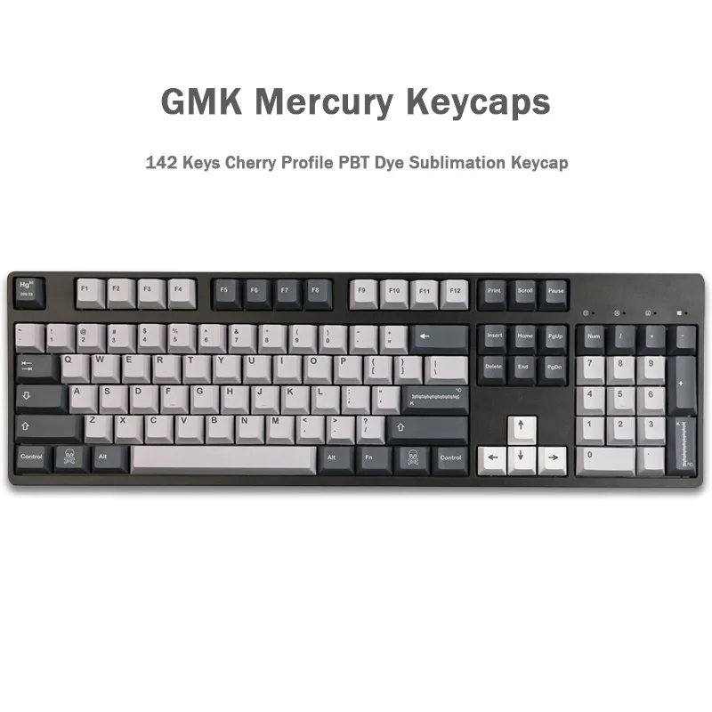 GMK Mercury Keycaps, Perfil Cereja, PBT, Sublimação
