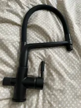 Kitchen Faucet FILTERED Pull-Down Brass PURE-WATER-FILTER Black Tap Spout Cold-Mixer