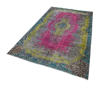 

167x281 Cm Fuchsia Handmade Over Dyed Rug-5x9 Ft