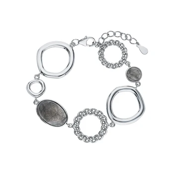 

Silver Bracelet with лабрадоритами sunlight sample 925