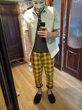 Dropshipping. Exclusivo. Japonés Streerwear hombres pantalones a cuadros Otoño de 2020 de moda de hombre delgado pantalones casuales coreano pantalones de Harem para hombre