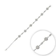 Серебряный 925 пробы браслет с цирконием