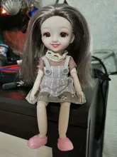 Girl Dolls Movable-Joint Naked Eyes BJD Brown Fashionable Cute Smile 13 19cm Toy Gift