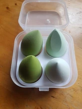 4 Uds maquillaje licuadora Puff cosmético de maquillaje esponja con caja de almacenamiento de la Fundación esponja para polvo herramientas de belleza de las mujeres Accesorios