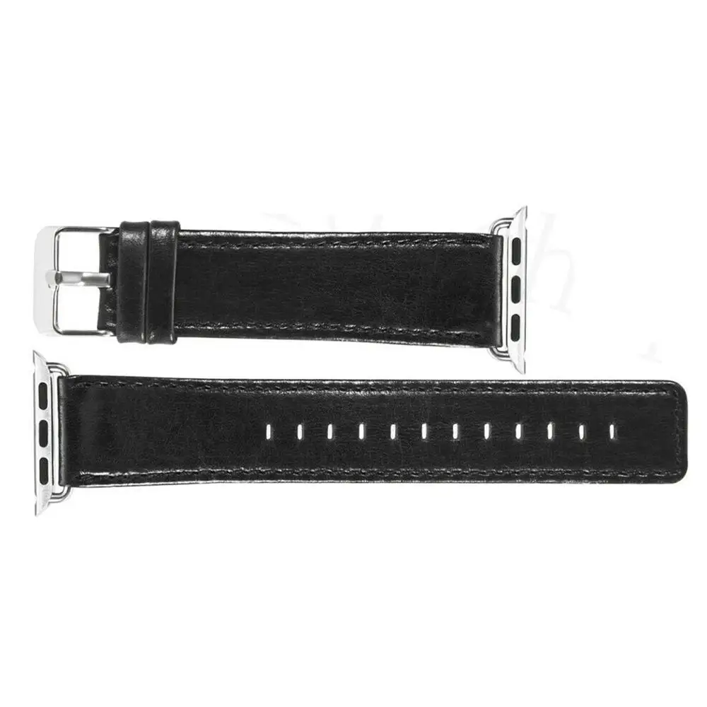 Черный Ремешок для часов iwatch1/2/3/4 натуральная кожа черный коричневый изысканый - Цвет ремешка: Черный
